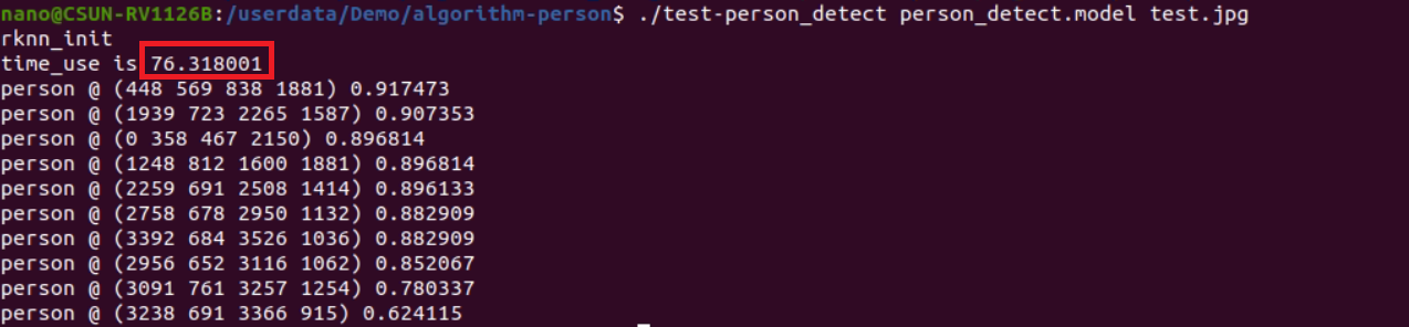 person detect board run output