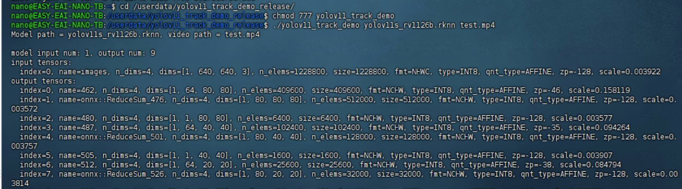 Board YOLOv11-track model execution