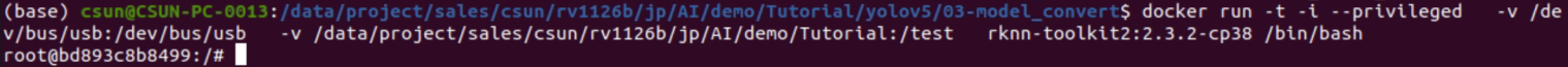 rknn-toolkit2 Docker環境への入室結果