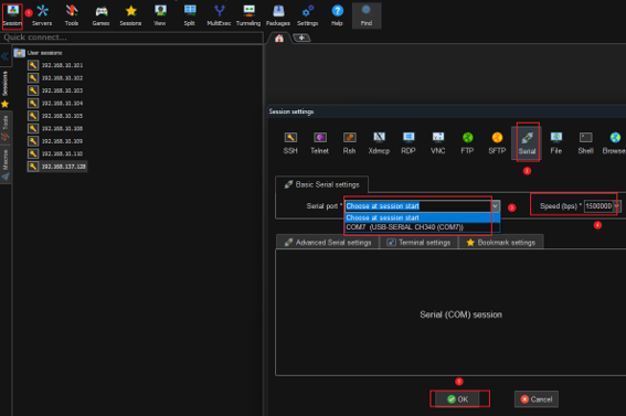 MobaXtermの使用手順