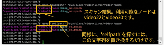 使用可能なデバイスノードの検索