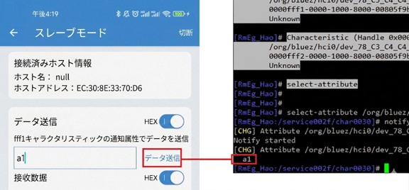 マスター受信、スレーブ送信
